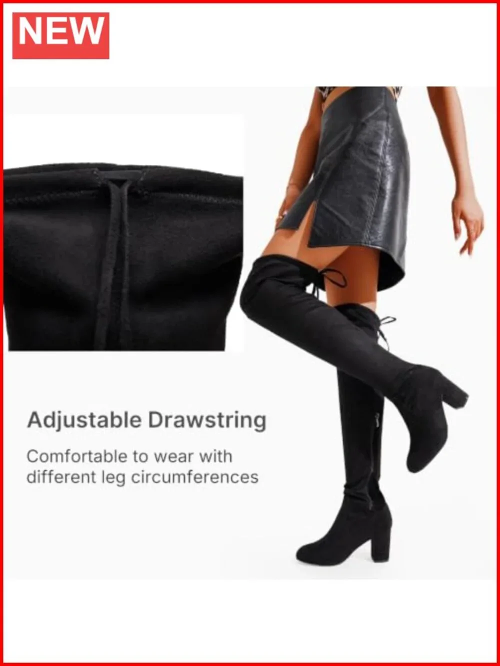 Women's Faux Suede Over the Knee Thigh High Boots Block Heel